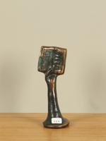 Bronzen beeld, lezen, 10 cm
