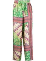 Aries pantalon en soie à motif cachemire - Vert