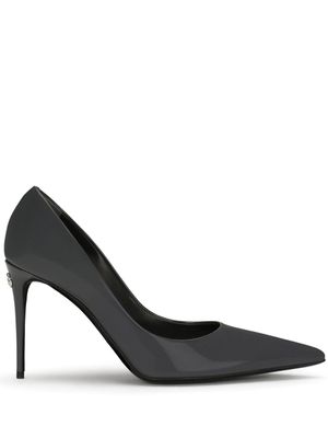 Dolce & Gabbana escarpins en cuir verni 90 mm KIM DOLCE&GABBANA - Gris