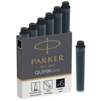 Parker Quink Mini inktpatronen zwart, doos met 6 stuks