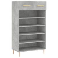 The Living Store Schoenenkast - Betongrijs - 60 x 35 x 105 cm - Duurzaam hout - Voldoende opbergruimte