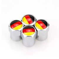 TT-products ventieldoppen aluminium Duitse vlag zilver 4 stuks - thumbnail