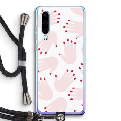 Hands pink: Huawei P30 Transparant Hoesje met koord