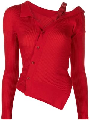 Jacquemus cardigan Le Maille Colin à design asymétrique - Rouge