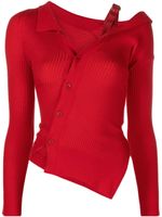 Jacquemus cardigan Le Maille Colin à design asymétrique - Rouge