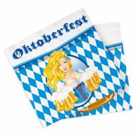 Oktoberfest Bierpullen Servetten 33x33cm - 20 stuks - thumbnail