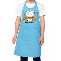 Keukenschort voor kinderen - my kitchen my rules - blauw - unisex - keukenprinses/keukenprins - thumbnail