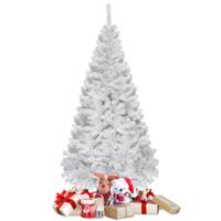 180 cm Kerstboom Kunstsparrenboom Kerstboom met Metalen Standaard Wit - thumbnail