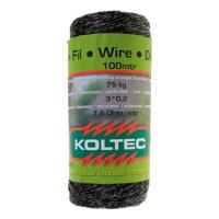 Zwart schrikdraad/afrasteringsdraad - kunststof - 2 mm - 12 PE - 100 meter
