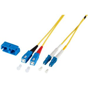 Duplex Jumper LC/SC 9/125Âµ OS2 LSZH, 1 meter Kabel