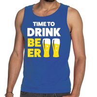 Time to drink Beer tekst tanktop / mouwloos shirt blauw