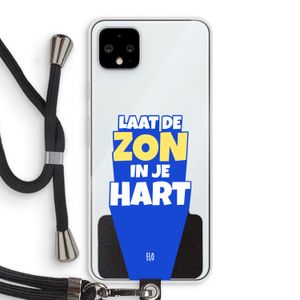 Laat de zon in je hart: Pixel 4 XL Transparant Hoesje met koord
