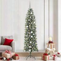 Kunstmatige slanke kerstboom Groen 210 cm PVC en Plastic en PVC