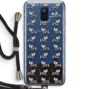 Zwarte poes: Samsung Galaxy A6 (2018) Transparant Hoesje met koord