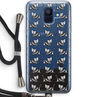 Zwarte poes: Samsung Galaxy A6 (2018) Transparant Hoesje met koord