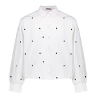 Geisha winter blouse meisjes - wit/zwart - harten