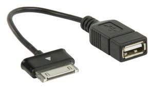 Valueline VLMP39205B0.20 kabeladapter/verloopstukje Samsung 30p OTG USB 2.0 A Zwart