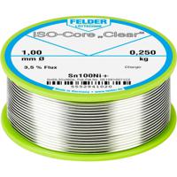 Felder ISO-Core Clear Sn100Ni+ Soldeertin, loodvrij Spoel Sn99,25Cu0,7Ni0,05 0.250 kg 1 mm