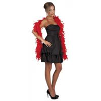 Verkleed veren boa - rood - 180 cm - Carnaval verkleed accessoires - Dames - Veertjes