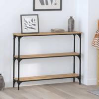 Wandtafel met plank artisanaal eikenkleurig 100 x 22.5 x 75 cm