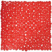 MSV Douche|bad anti-slip mat badkamer - pvc - rood - 54 x 54 cm