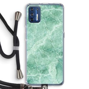Groen marmer: Motorola Moto G9 Plus Transparant Hoesje met koord