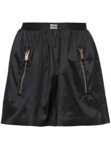 Miu Miu minijupe Technical en soie - Noir