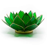 Lotus Sfeerlicht Groen 4e Chakra Goudrand - thumbnail