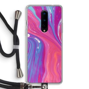 Paarse stroom: OnePlus 8 Transparant Hoesje met koord