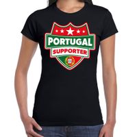 Portugal supporter t-shirt zwart voor dames 2XL  -