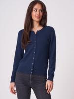 Basic fijngebreid vest met ronde hals van biologisch cashmere