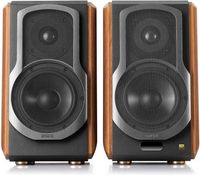 Edifier: S1000W Actieve Wifi Boekenplank speakers - 2 stuks - Zwart/Bruin