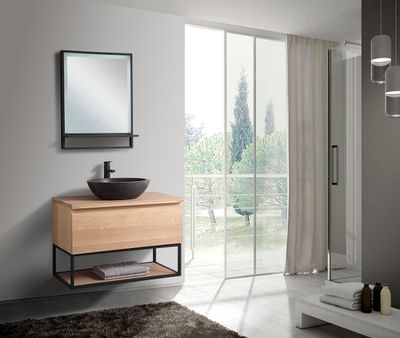 B-Stone Talent badkamermeubel 90cm zonder kraangat eiken B-Stone Talent badkamermeubel 90cm zonder kraangat eiken