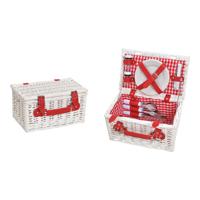 Picknickmand voor 2 personen Wit, rood 12-delig set, (B/H/D) 30x16x19cm Picknickmand voor 2 personen Wit, rood 12-delig set, (B/H/D) 30x16x19cm