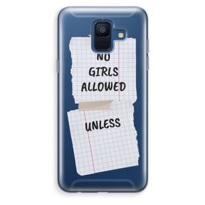 No Girls Allowed Unless: Samsung Galaxy A6 (2018) Transparant Hoesje