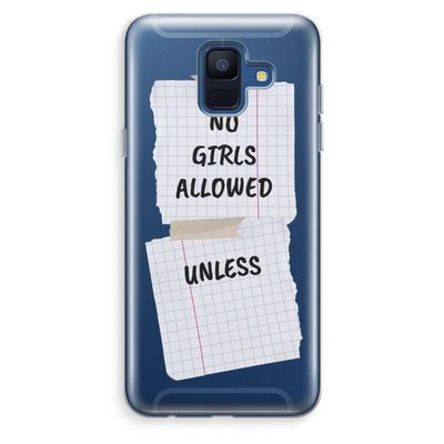 No Girls Allowed Unless: Samsung Galaxy A6 (2018) Transparant Hoesje