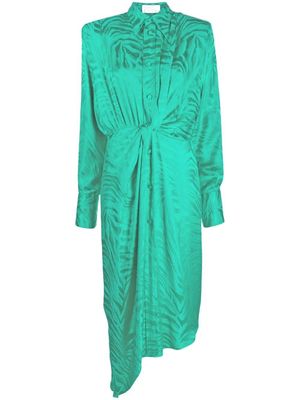 Giuseppe Di Morabito robe asymétrique à motif zébré - Vert