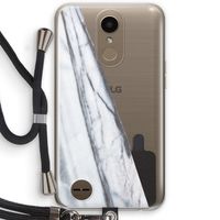 Gestreepte marmer: LG K10 (2017) Transparant Hoesje met koord