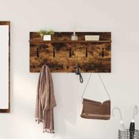 Wandgemonteerde kapstok met plank Gerookt eiken 80 x 40 x 12 cm Wandgemonteerde kapstok met plank Gerookt eiken 80 x 40 x 12 cm