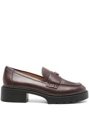 Coach mocassins Leah 45 mm à plaque logo - Marron