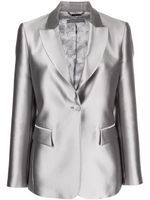 Alberta Ferretti blazer en satin à simple boutonnage - Gris - thumbnail