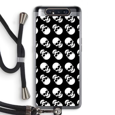 Musketon Skulls: Samsung Galaxy A80 Transparant Hoesje met koord