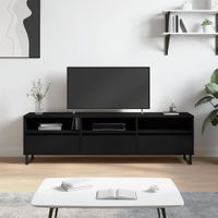 Tv-meubel 150x30x44,5 cm bewerkt hout zwart - thumbnail