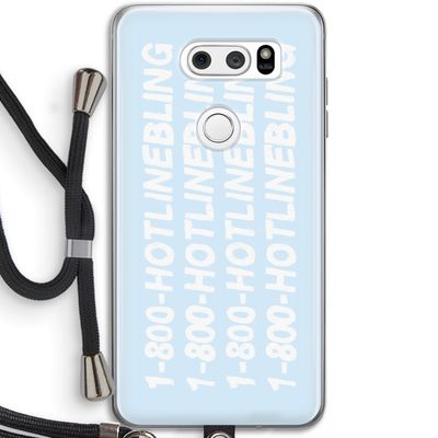 Hotline bling blue: LG V30 Transparant Hoesje met koord
