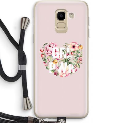 GRL PWR Flower: Samsung Galaxy J6 (2018) Transparant Hoesje met koord