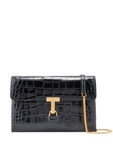 TOM FORD Monarch crocodile-effect shoulder bag - Noir