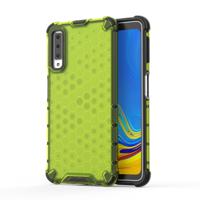 Schokbestendige honingraat PC + TPU Case voor Galaxy A7 (2018) (groen)