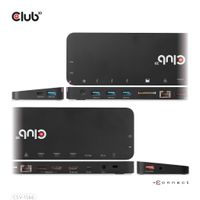 CLUB3D Universeel Docking station met 120W max/Power adapter voor het opladen van de allerzwaarste laptops met USB type C aansluiting, 2x HDMI, 1x DP( DisplayLink™ gecertificieerd en DP alt modus ) - thumbnail