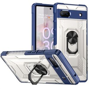 Rugged Shield Google Pixel 6a Hybrid Case met Ringhouder - Blauw