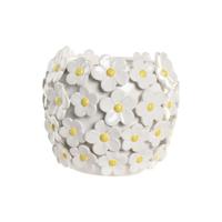 Vaas Home ESPRIT Geel Wit Keramisch Shabby Chic 21 x 21 x 18 cm